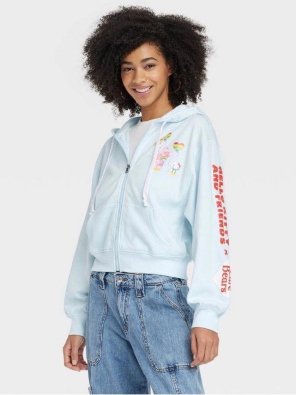 Hello Kitty And Friends X Care Bears Zip Up Hooded Sweatshirt